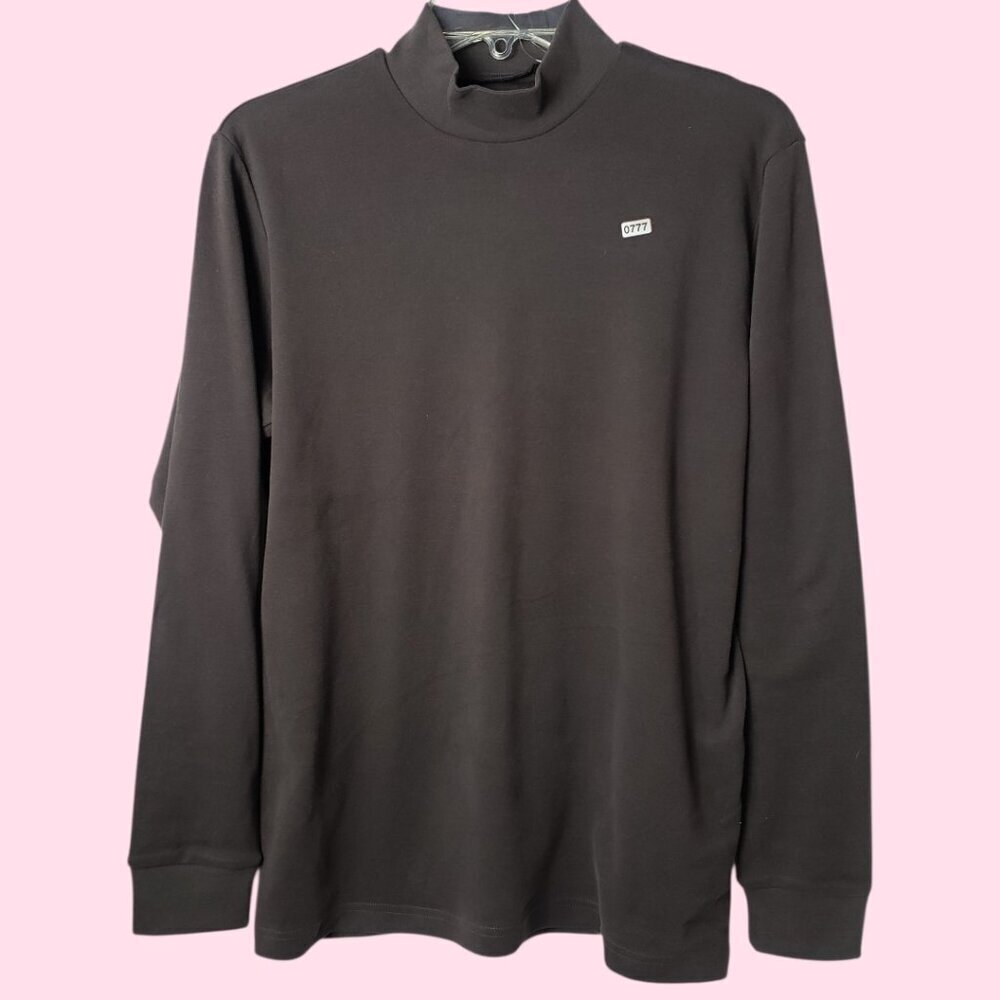 Uniqlo Soft Touch High Neck Long Sleeve Top D.Brown Large